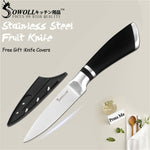 SOWOLL Kitchen Knives Stainless Steel Knives Paring Utility Santoku Bread Slicing Chef Chopping Knife Cooking Accessory Tools