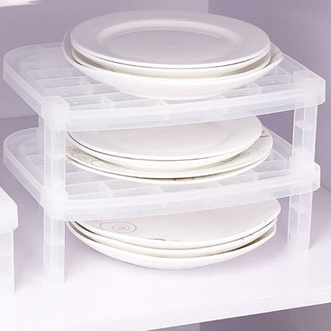 Single Layer Dish Plate Storage Organizer Transparent Antibacterial Vertical Dish Rack Creative Kitchen Rack Space-Saving