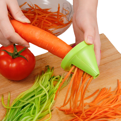 1Pcs Vegetable Fruit Slicer Funnel Model Spiral Cutter Stainless Steel Potato Carrot Manual Slicer Shred Device Kitchen Tool