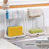 Kitchen Utensil Towel Rack Bar Hanging Holder Rail Organizer Storage Rack Kitchen Gadgets Sponge Shelf Kitchen Organizer Drain